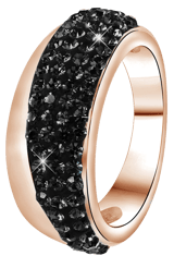 Stainless steel roséplated ring met kristal voor dames