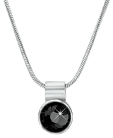 Gerecycled stainless steel ketting met zwarte zirkonia