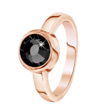 Ring aus rotvergoldetem Edelstahl mit schwarzem Zirkonia