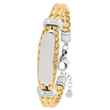Stainless steel goldplated kinderplaatarmband met kristal
