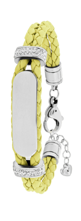 Stainless steel goldplated kinderplaatarmband met kristal