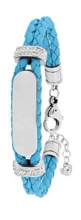 Stainless steel goldplated plaatarmband met kristal voor dames