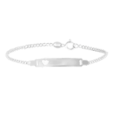 Kinderplattenarmband, 925 Silber, Herz
