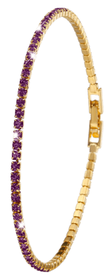 Vergoldetes Armband mit Amethyst-Kristallen