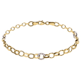 Bicolor-Armband, 585 Gold, Kreis, Zirkonia
