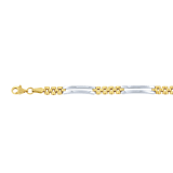 Bicolor-Armband, 585 Gold, Fantasie-Kettenglieder