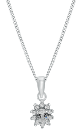 Silberkette mit Charms mit grauem Zirkonia