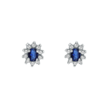 Zilveren oorknoppen met sapphire zirkonia voor dames