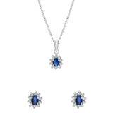 Zilveren set met sapphire zirkonia