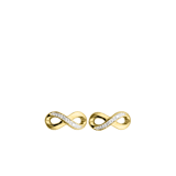 Diamond luxury 14 karaat geelgouden oorknoppen infinity met 8 diamanten voor dames