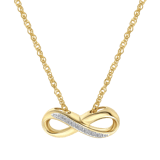 14 karaat gouden ketting hanger diamant infinity 0,02c voor dames