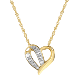 Halskette, 585 Gelbgold, Herzanhänger, Diamant 0,03 kt