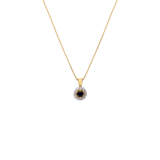 Diamond luxury 14 karaat gouden ketting hanger saffier diamant 0,08ct voor dames