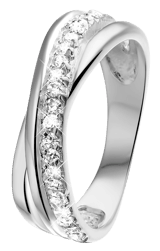 Zilveren ring met zirkonia