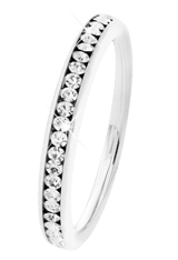 Gerecycled stainless steel ring met kristal