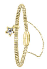 Stainless steel goldplated fantasiearmband met ster met kristal voor dames