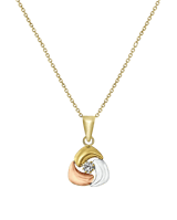 14 karaat gouden tricolor ketting met zirkonia voor dames