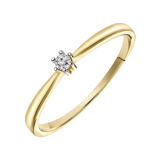 Geelgouden solitair ring met diamant (0,04ct.)