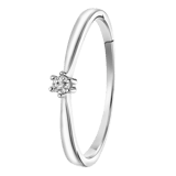 Witgouden solitair ring met diamant (0,04ct.)