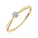 Geelgouden solitair ring met diamant (0,08ct.)