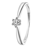 Witgouden solitair ring met diamant (0,12ct.)