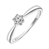 Witgouden solitair ring met diamant (0,25ct.)