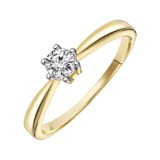 Gelbgoldener Solitärring mit Diamant (0,30ct).
