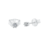 Weißgoldene Solitärohrringe mit Diamanten (0.08 ct).