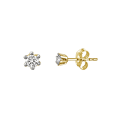 Diamond Solitair 14 karaat geelgouden solitair oorknoppen diamant (0,16ct.) voor dames