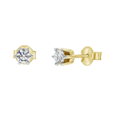 Diamond Solitair 14 karaat geelgouden solitair oorknoppen diamant (0,37ct.) voor dames