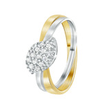 Zweifarbiger Ring, 585 Gold, mit Zirkonia