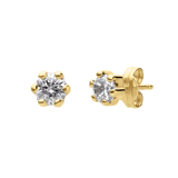 Ohrstecker, 585 Gelbgold, 4 mm, mit Zirkonia