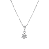Halskette aus 14 Karat Weißgold mit Zirkonia