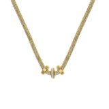 Stainless steel goldplated ketting met hanger met kristal voor dames