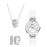 Edelstahl-Set mit weißem Kristall