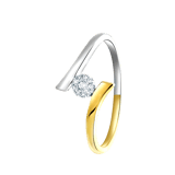 14 Karaat bicolor ring met 10 diamanten 0,04ct