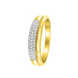 14 Karaat geelgouden ring met 46 diamanten 0,11ct