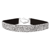 Montini Byoux-Halsband schwarz mit weißen Steinchen