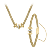 Stainless steel goldplated cadeauset sieraden met plating met kristal voor dames