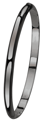 925 Silber Armreif, metallisch schwarz