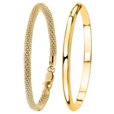 Vergoldetes Silber-Set mit zwei Armbändern