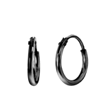 Silberne Ohrringe, metallisch schwarz, 10 mm