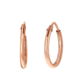 Silberne Ohrringe, rotvergoldet, 12 mm