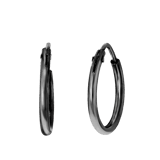 Zilveren blackplated oorringen voor dames