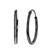 Silberne Ohrringe, metallisch schwarz, 15 mm