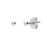 Silberne Ohrringe Kugel rhodiniert 2 mm