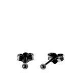 Silberne Ohrringe Kugel schwarz beschichtet 2 mm
