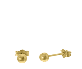 Zilveren oorknoppen bol goldplated 4mm voor dames