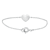 Silberarmband Herz rhodiniert