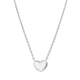 Zilveren ketting met hartje rhodiumplated